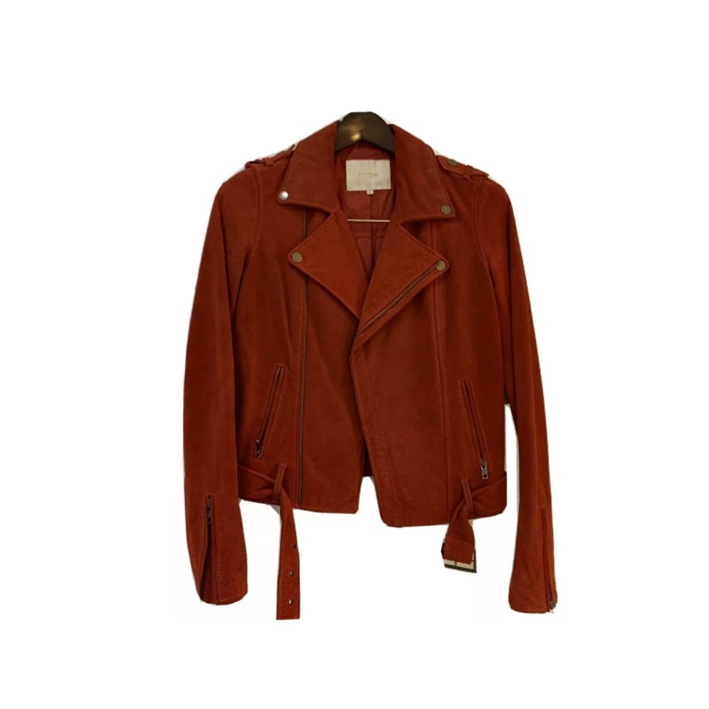 Maje red suede coat